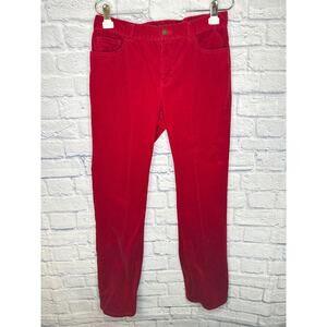 Chaps Red Soft Corduroy Straight Women's Casual Pants SZ 10 33x32 Pristine!